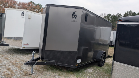 New 2023 Spartan Cargo 21609 7X12 SA V-NOSE .030 CHAR/BLK Cargo / Enclosed Trailer
