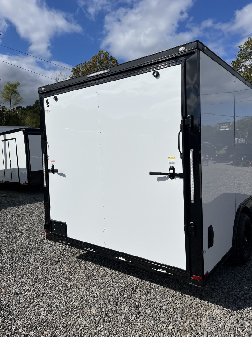 New 2026 Spartan Cargo 8.5x16 Enclosed Trailer, White PolyCor With Black Trim, 10K GVWR, 7' Interior, 54" Triple Tube Tongue, 1-Piece Aluminum Roof, StableDeck
