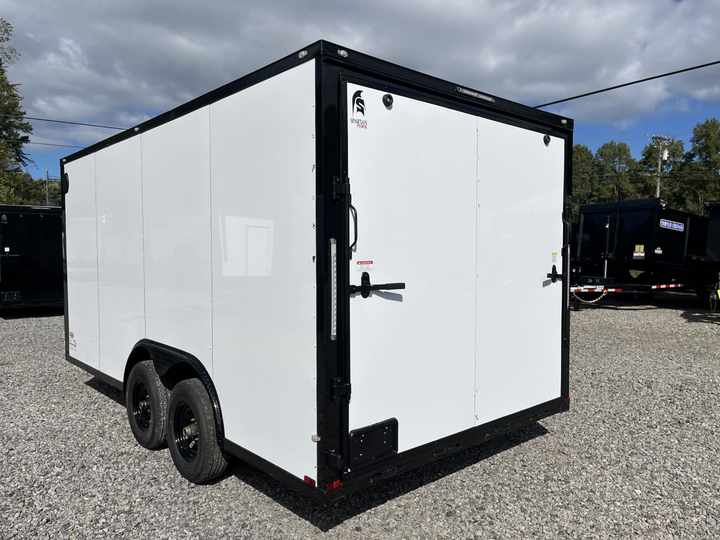 New 2026 Spartan Cargo 8.5x16 Enclosed Trailer, White PolyCor With Black Trim, 10K GVWR, 7' Interior, 54" Triple Tube Tongue, 1-Piece Aluminum Roof, StableDeck
