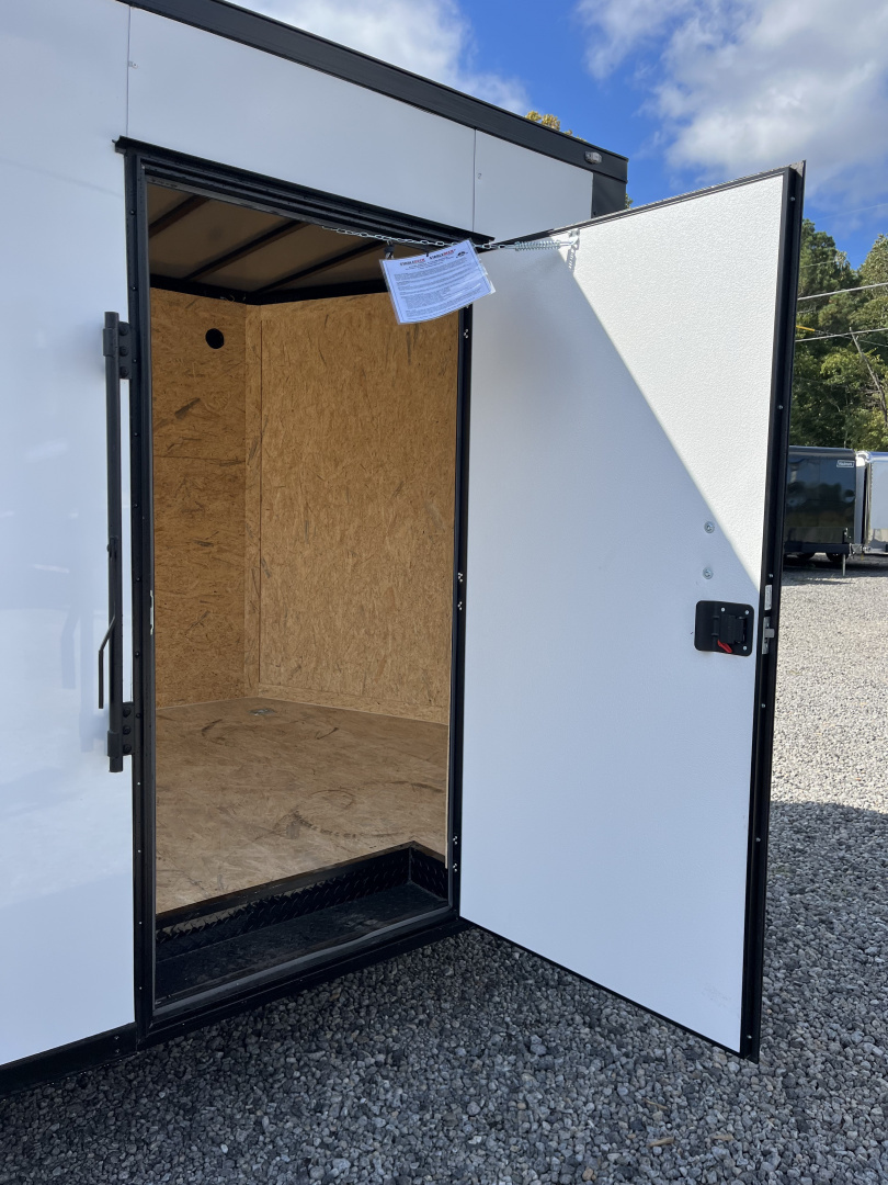 New 2026 Spartan Cargo 8.5x16 Enclosed Trailer, White PolyCor With Black Trim, 10K GVWR, 7' Interior, 54" Triple Tube Tongue, 1-Piece Aluminum Roof, StableDeck