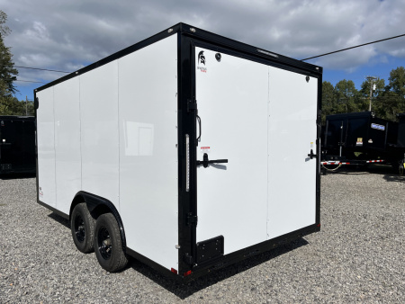 New 2026 Spartan Cargo 8.5x16 Enclosed Trailer, White PolyCor With Black Trim, 10K GVWR, 7' Interior, 54" Triple Tube Tongue, 1-Piece Aluminum Roof, StableDeck