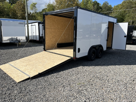 New 2026 Spartan Cargo 8.5x16 Enclosed Trailer, White PolyCor With Black Trim, 10K GVWR, 7' Interior, 54" Triple Tube Tongue, 1-Piece Aluminum Roof, StableDeck
