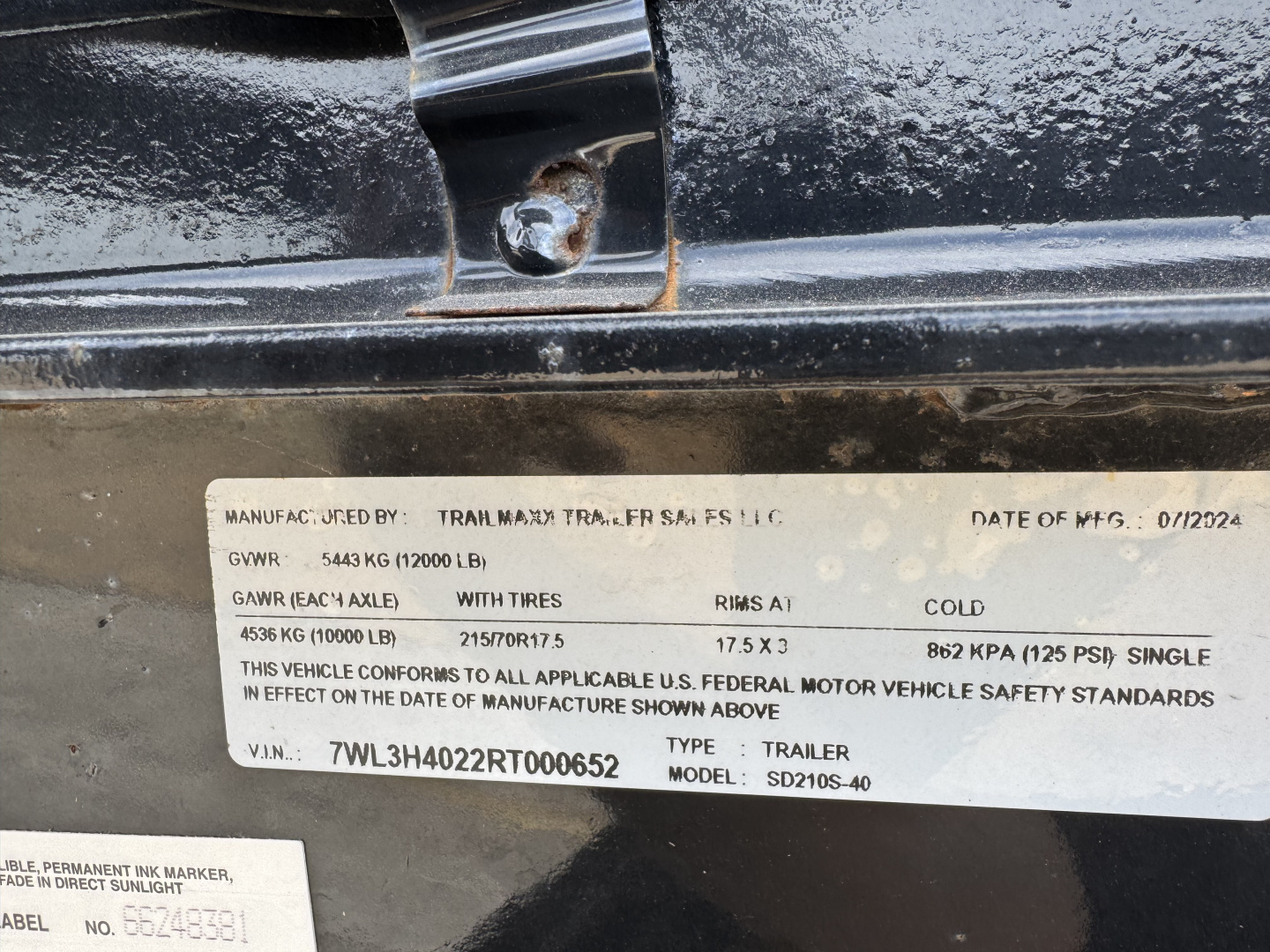 Used 2024 Trail Maxx SD210S-40 Deckover Trailer