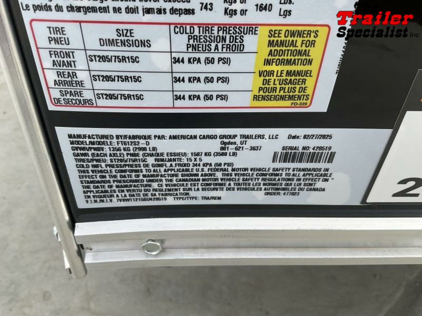 New 2025 Wells Cargo 6FT X 12FT 2990 GVW SA Cargo / Enclosed Trailer