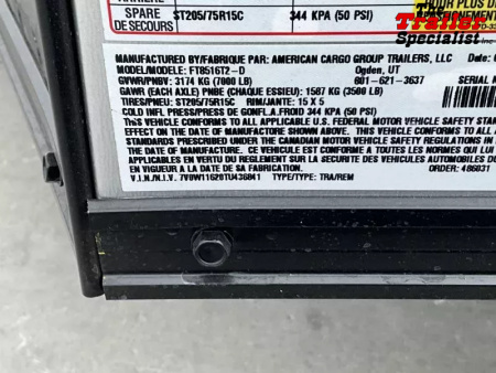 New 2026 Wells Cargo 8.5FT X 16FT 7K GVW TA Cargo / Enclosed Trailer