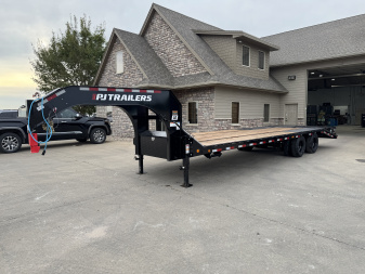 New 2026 PJ Trailers LD28GN 25k Flatbed Trailer