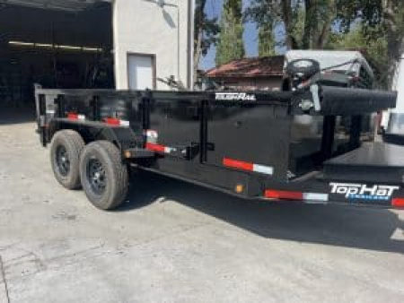 New 2026 Top Hat Trailers 7X16 Dump Trailer 14K Low profile tarp, ramps - 255120