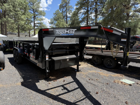 New 2026 Top Hat Trailers 7'X16' Gooseneck Dump Trailer 14000 lb G.V.W. 2' Sides Dump Trailer