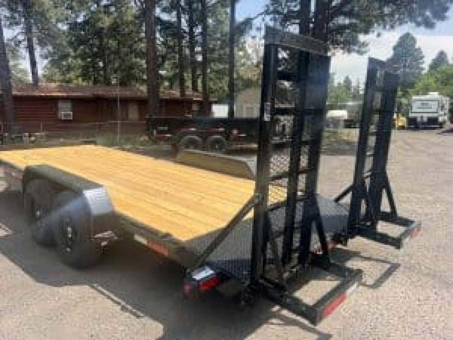 Used USED 2025 Top Hat Trailers 83X20 Equipment Hauler With stand up ramps - 246289