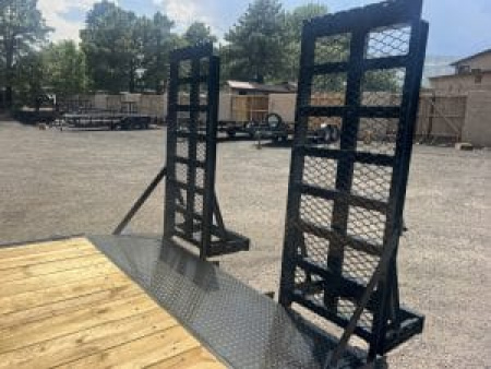 Used USED 2025 Top Hat Trailers 83X20 Equipment Hauler With stand up ramps - 246289