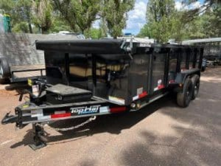 New 2026 Top Hat Trailers 7'X14' Dump Trailer 14000 lb G.V.W. 3' Sides Dump Trailer