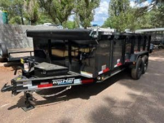 New 2025 Top Hat Trailers 7'X16' Dump Trailer 14000 lb G.V.W. 3' Sides - 252849