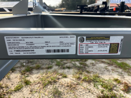 New 2025 Southern Utility 7x24 16K Equipment Trailer