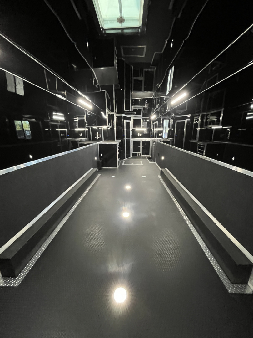 New 2026 Haulmark 34 Bathoom Race Trailer, Air Prep PKG, Awning, Polycor, Insulated, Window, 54" ALX Slide Out Step, A/C + Heat