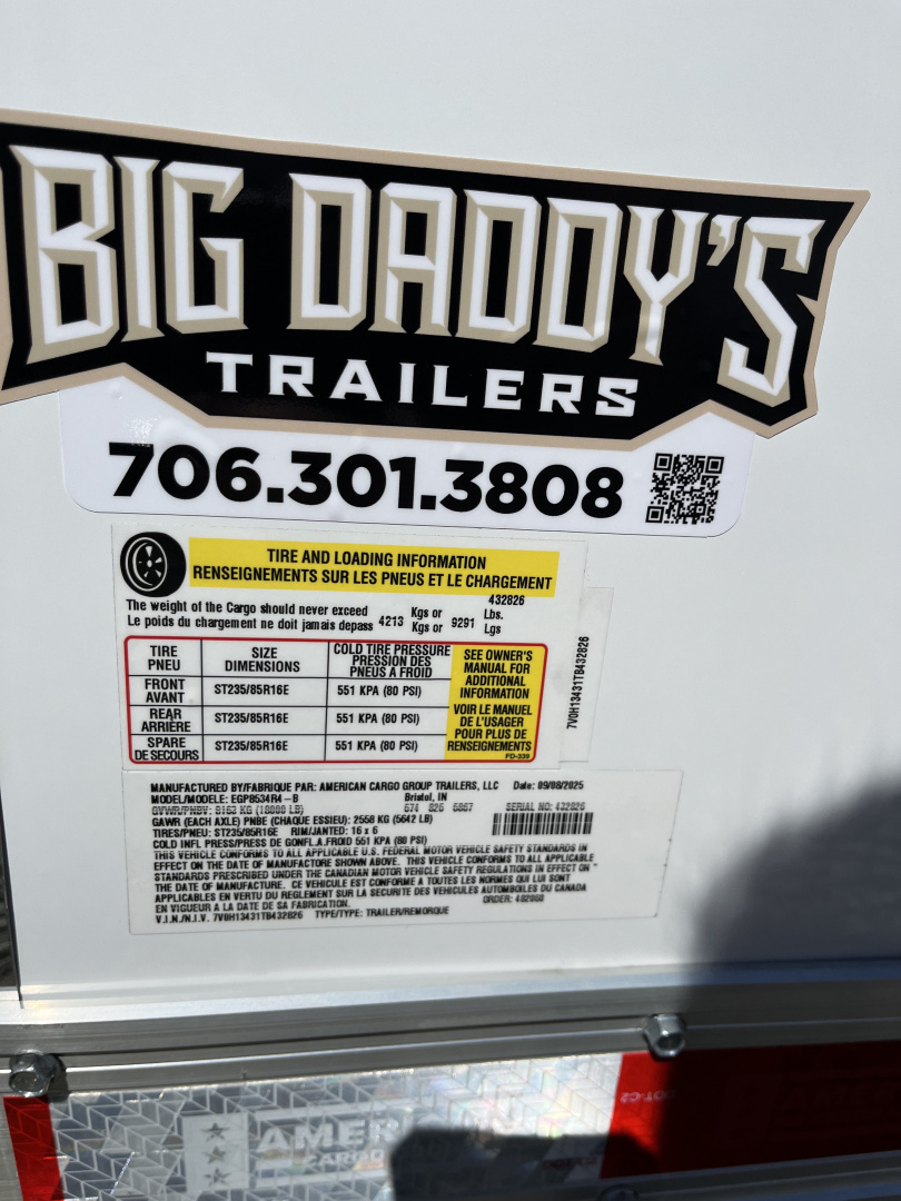 New 2026 Haulmark 34 Bathoom Race Trailer, Air Prep PKG, Awning, Polycor, Insulated, Window, 54" ALX Slide Out Step, A/C + Heat