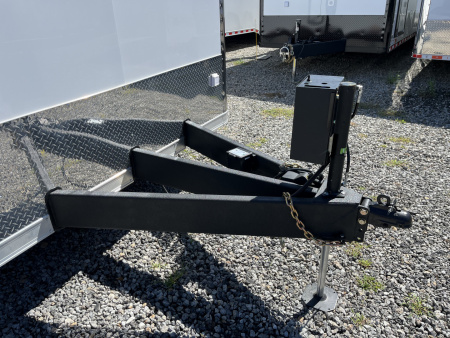 New 2026 Haulmark 34 Bathoom Race Trailer, Air Prep PKG, Awning, Polycor, Insulated, Window, 54" ALX Slide Out Step, A/C + Heat