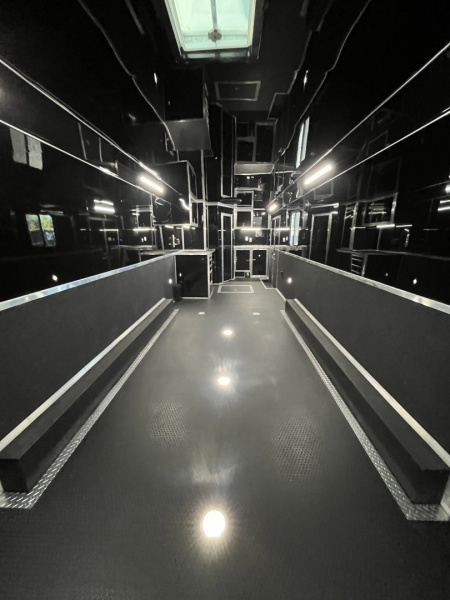 New 2026 Haulmark 34 Bathoom Race Trailer, Air Prep PKG, Awning, Polycor, Insulated, Window, 54" ALX Slide Out Step, A/C + Heat