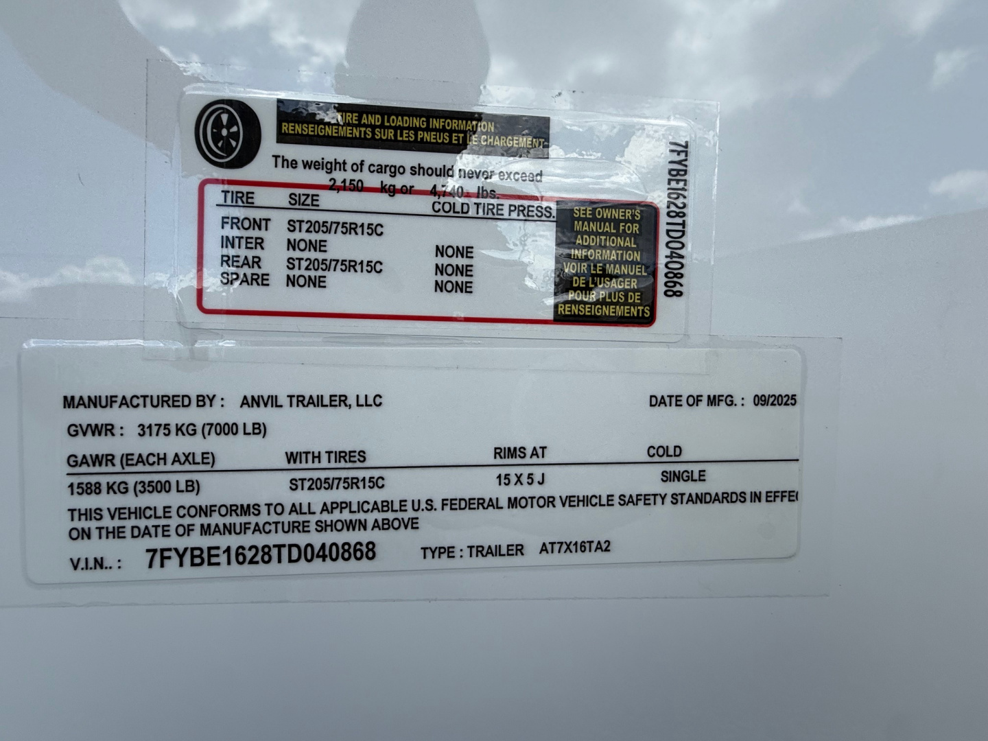 New 2026 ANVIL 7X16 CARGO TRAILER