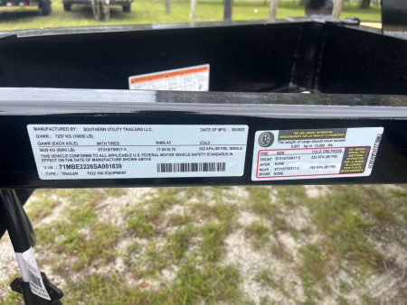 New 2025 Southern Utility 7x22 16K Equipment Trailer