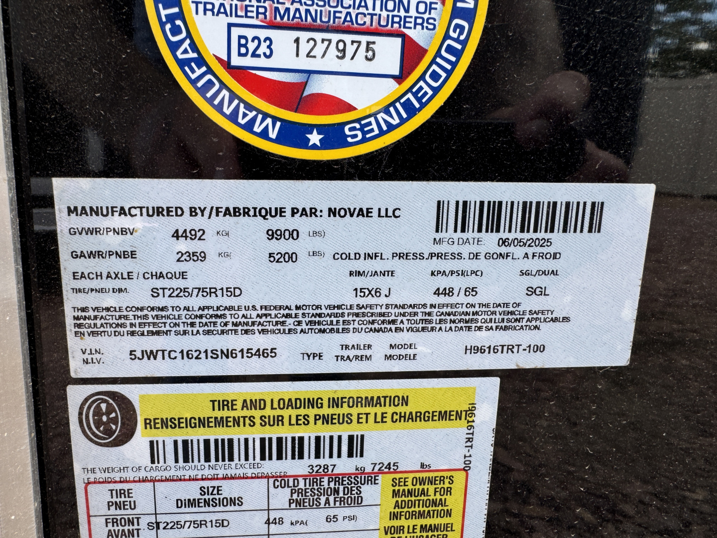 New 2025 H&H Trailers H9616TRT-10 Cargo / Enclosed Trailer