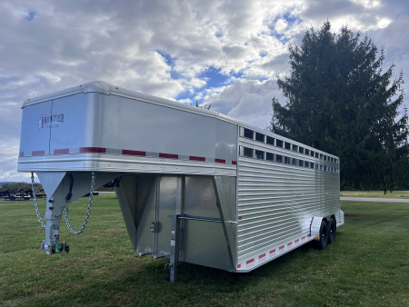 New 2026 Frontier Trailers 7x24 14K Gooseneck Stock / Stock Combo Trailer