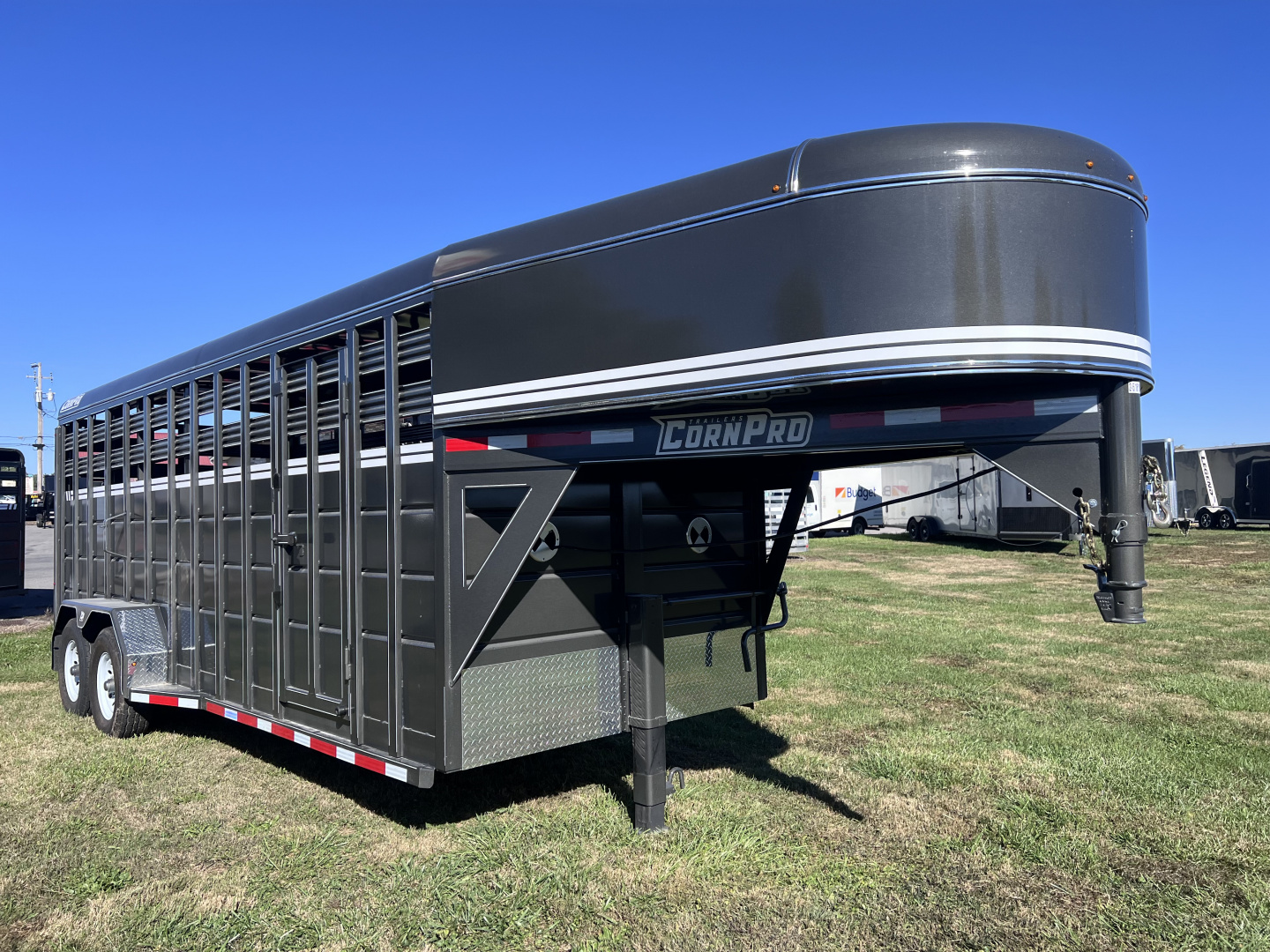 New 2025 CornPro 7x20 14K Gooseneck Stock / Stock Combo Trailer