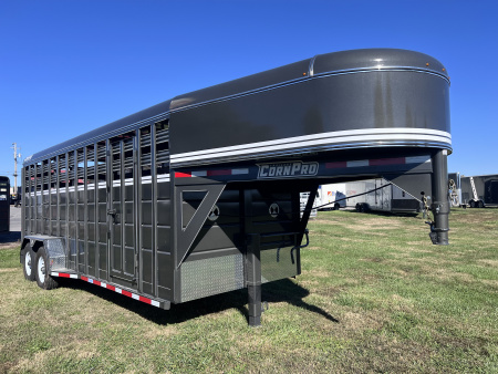 New 2025 CornPro 7x20 14K Gooseneck Stock / Stock Combo Trailer