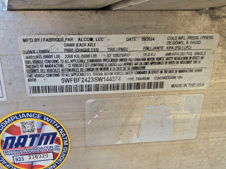 Used 2025 CargoPro Trailers COCH82X24W 10K Equipment Trailer