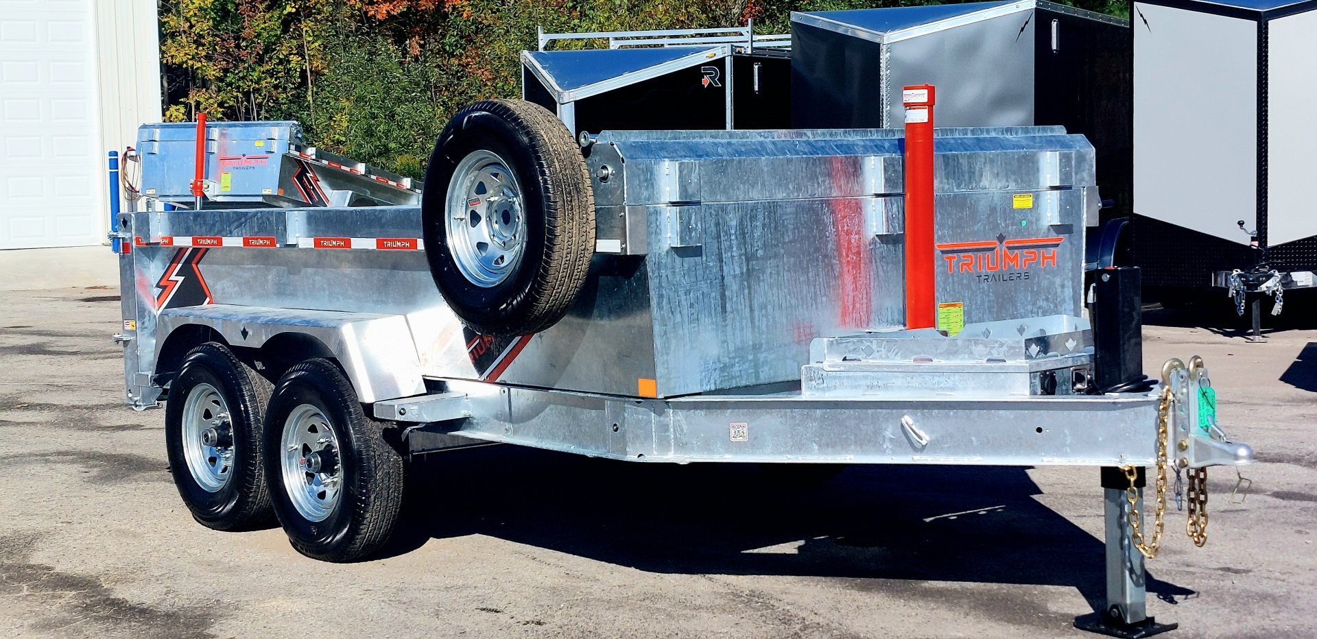 New 7 X 12 GALVANIZED DUMP HYDRAULIC JACK 7 K AXLES SPARE INCLUDED