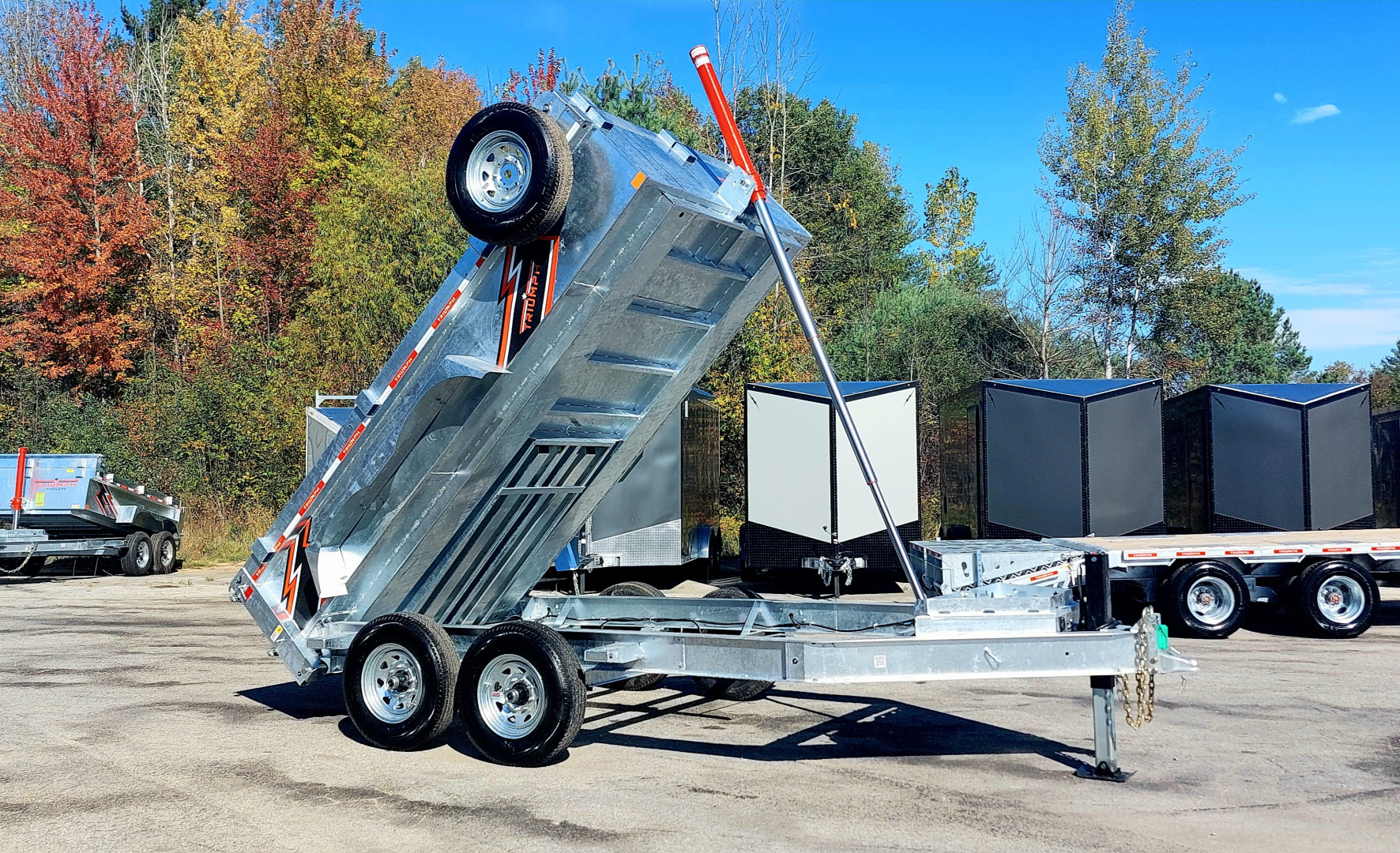 New 7 X 12 GALVANIZED DUMP HYDRAULIC JACK 7 K AXLES SPARE INCLUDED