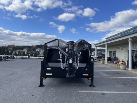New 2026 Sure-Trac 7X14 Gooseneck Dump Trailer with Hydraulic Jacks & 7 Gauge Floor
