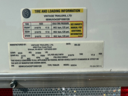 Used 2023 VINTAGE 8X34 STACKER RACE TRAILER