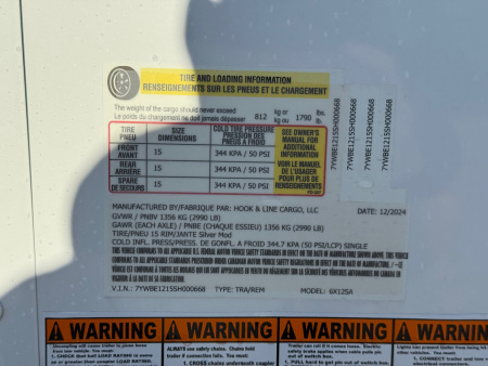 New 2025 HOOK & LINE 6X12 CARGO TRAILER