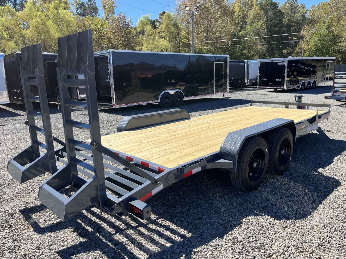 New 2026 Triple Crown Trailers 7X20 Equipment Trailer, - Swing Ramps, Beavertail, 16K GVWR