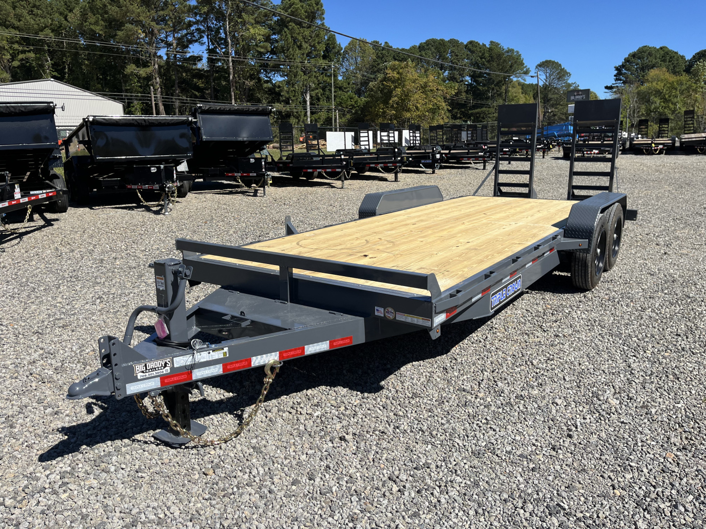 New 2026 Triple Crown Trailers 7X20 Equipment Trailer, - Swing Ramps, Beavertail, 16K GVWR