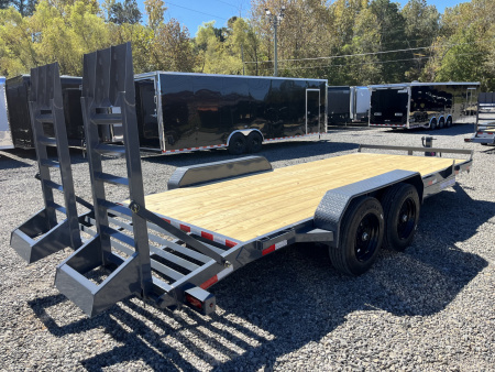 New 2026 Triple Crown Trailers 7X20 Equipment Trailer, - Swing Ramps, Beavertail, 16K GVWR