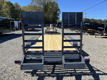 New 2026 Triple Crown Trailers 7X20 Equipment Trailer, - Swing Ramps, Beavertail, 16K GVWR