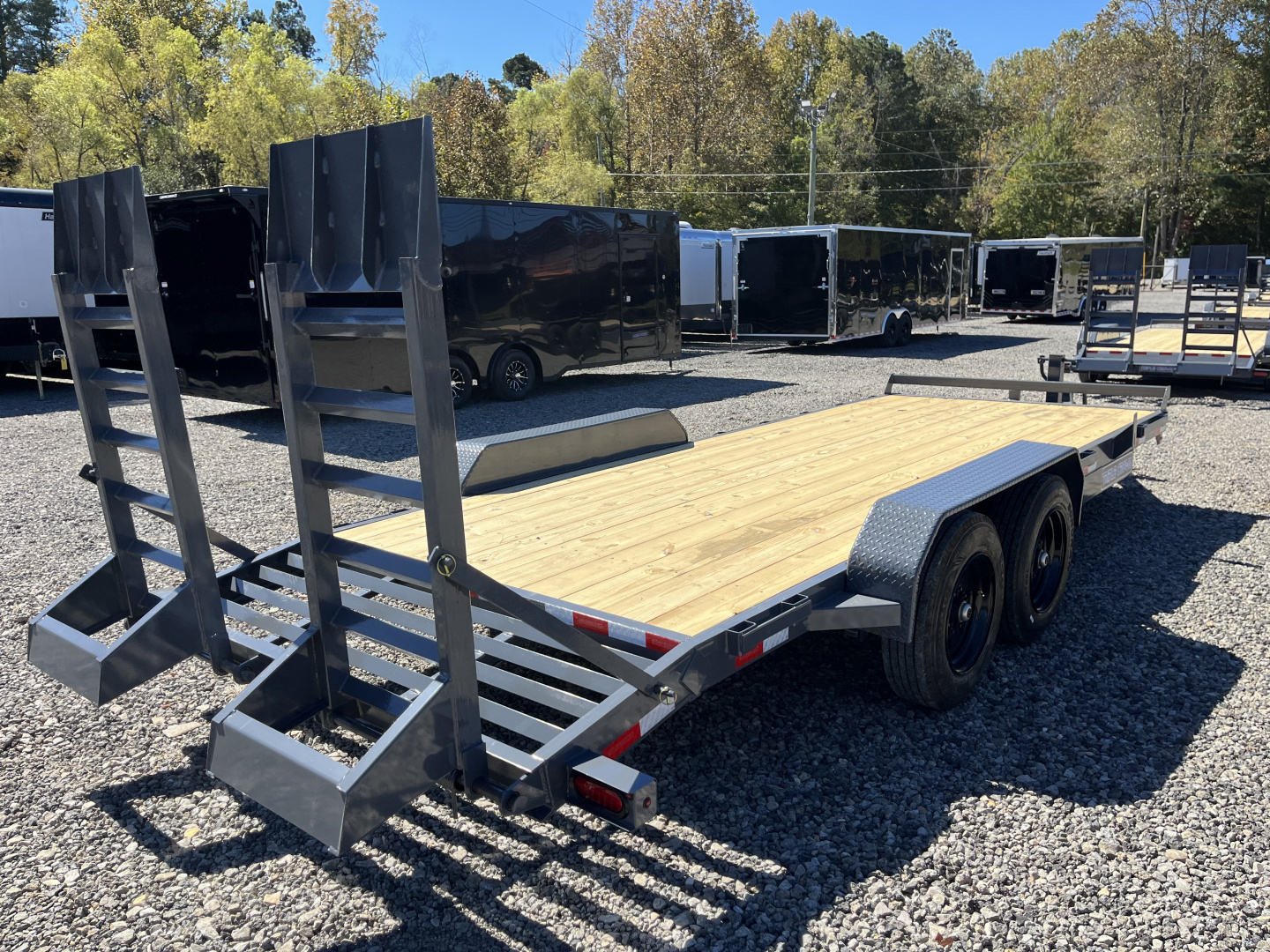 New 2026 Triple Crown Trailers 7X20 Equipment Trailer, - Swing Ramps, Beavertail, 16K GVWR