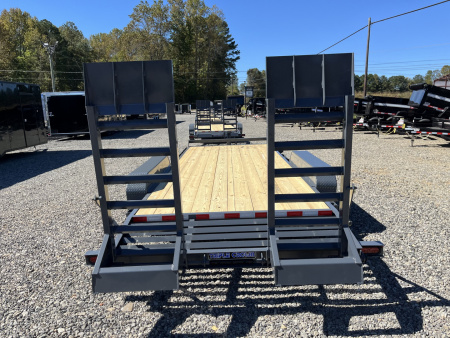 New 2026 Triple Crown Trailers 7X20 Equipment Trailer, - Swing Ramps, Beavertail, 16K GVWR