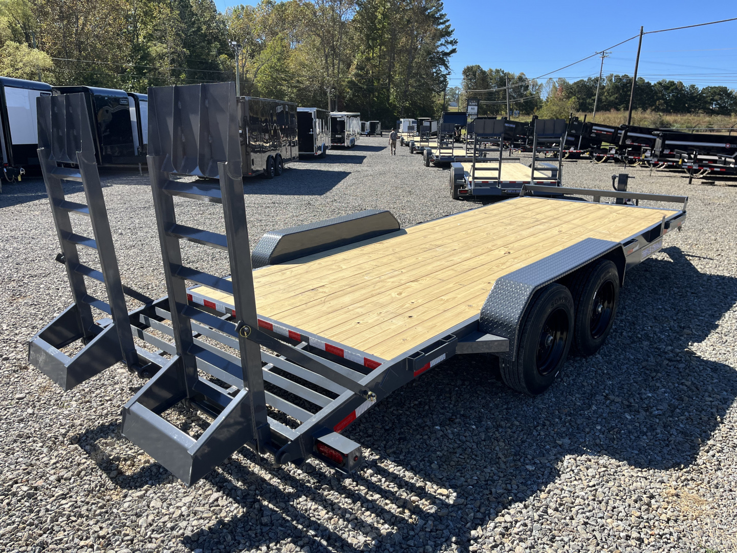 New 2026 Triple Crown Trailers 7X20 Equipment Trailer, - Swing Ramps, Beavertail, 16K GVWR