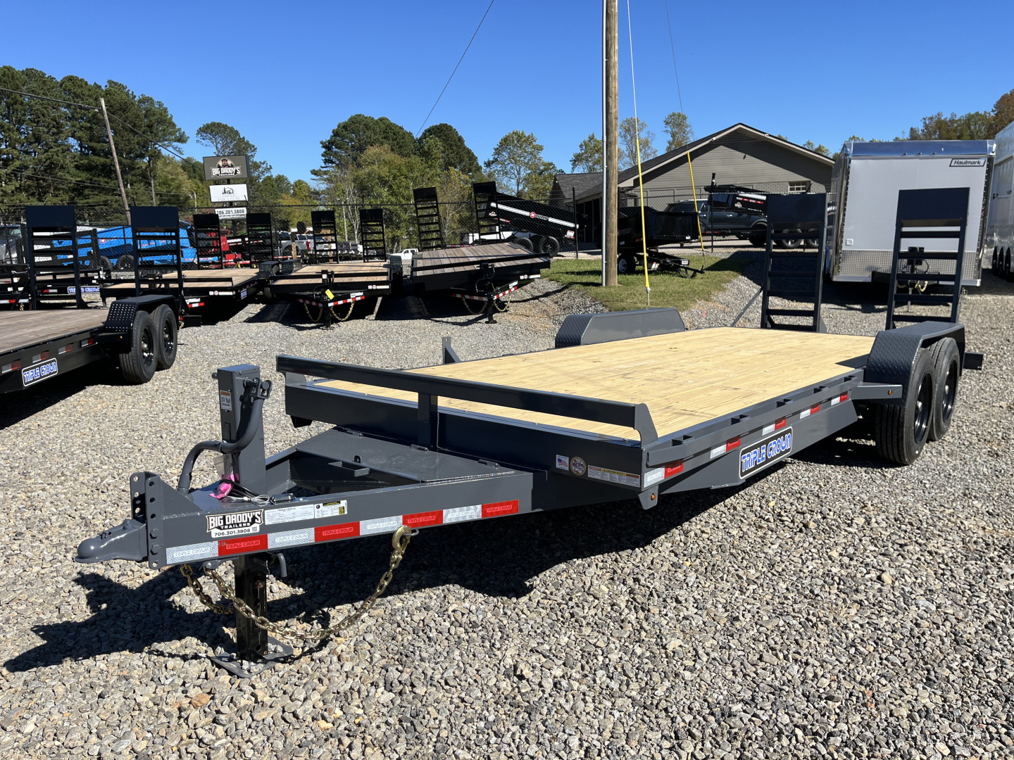 New 2026 Triple Crown Trailers 7X20 Equipment Trailer, - Swing Ramps, Beavertail, 16K GVWR