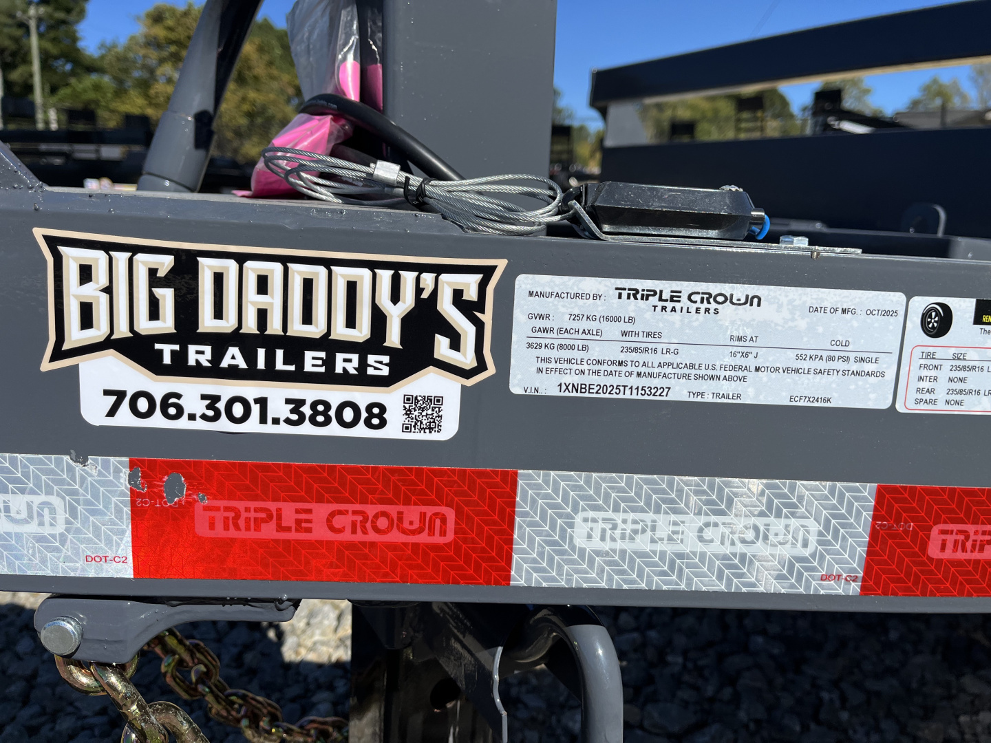 New 2026 Triple Crown Trailers 7X20 Equipment Trailer, - Swing Ramps, Beavertail, 16K GVWR