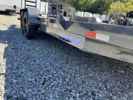 New 2026 Triple Crown Trailers 7X20 Equipment Trailer, - Swing Ramps, Beavertail, 16K GVWR
