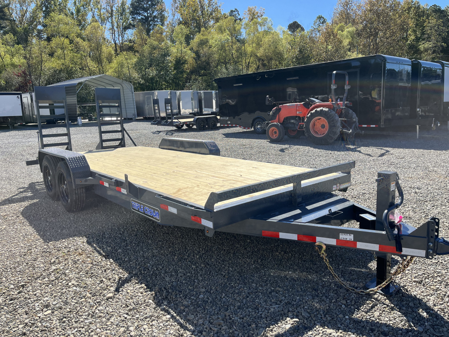 New 2026 Triple Crown Trailers 7X20 Equipment Trailer, - Swing Ramps, Beavertail, 16K GVWR