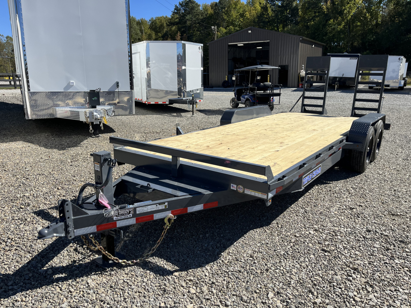 New 2026 Triple Crown Trailers 7X20 Equipment Trailer, - Swing Ramps, Beavertail, 16K GVWR