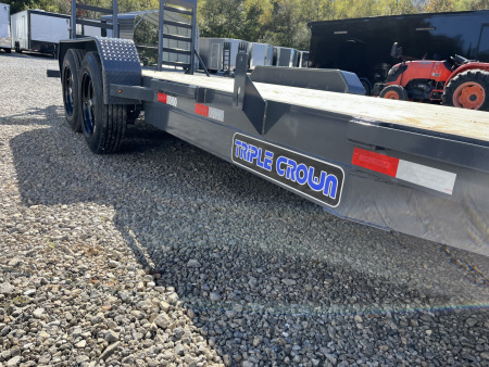New 2026 Triple Crown Trailers 7X20 Equipment Trailer, - Swing Ramps, Beavertail, 16K GVWR