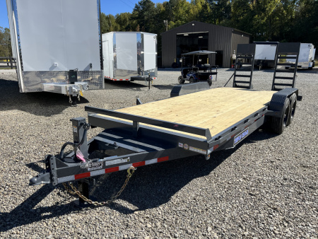New 2026 Triple Crown Trailers 7X20 Equipment Trailer, - Swing Ramps, Beavertail, 16K GVWR