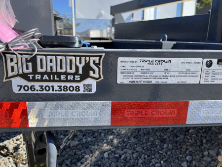 New 2026 Triple Crown Trailers 7X20 Equipment Trailer, - Swing Ramps, Beavertail, 16K GVWR