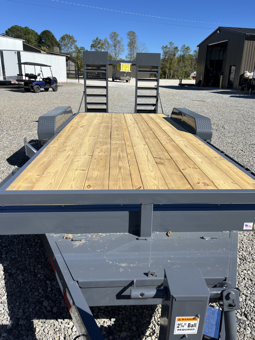 New 2026 Triple Crown Trailers 7X18 Equipment Trailer, - Swing Ramps, Beavertail, 16K GVWR