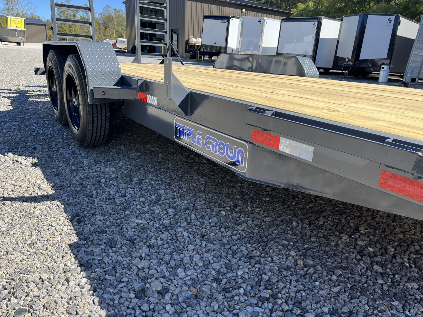 New 2026 Triple Crown Trailers 7X18 Equipment Trailer, - Swing Ramps, Beavertail, 16K GVWR